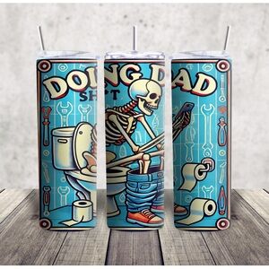 Skeleton Graphic Tumbler with Lid and Straw